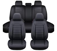 LICOME Housses de Siège Voiture pour Ford Kuga MF MA DM2 3/2/1.Gen 2008-2025, Ensemble Complet en Cuir, Couvre-Sièges Avant et Arrière, Protection Respirante Imperméable,D Black