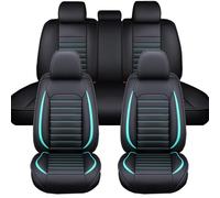 LICOME Housses de Siège Voiture pour Ford Kuga MF MA DM2 3/2/1.Gen 2008-2025, Ensemble Complet en Cuir, Couvre-Sièges Avant et Arrière, Protection Respirante Imperméable,B Black+Blue
