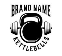 L'icône du logo CrossFit Barbell Kettlebell est parfaite Décorations murales en vinyle 42x46.4cm Décoration de carrosserie Noir