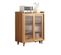 LICONG-2020 Armoire à Vaisselle Buffet Mural intégré en Bois et Verre for Salon, Coin thé Cuisine, Rangement à Double Porte