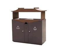 LICONG-2020 Poubelle extérieure Nouvelle poubelle en acier inoxydable de style chinois, à double bac for cour extérieure, rue commerciale