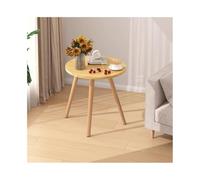LICONG-2020 Table d'appoint Table d'appoint de canapé en Bois for Salon, réception, Balcon, Table à Manger Ronde décontractée(Natural,Moyen)