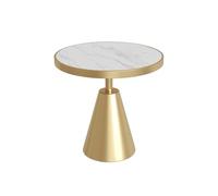 LICONG-2020 Table d'appoint Table d'appoint Ronde en métal et marbre for canapé, Table d'angle, Balcon(Blanc)