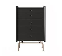 LICONG-2020 Tiroirs de Coffre Commode à 5 tiroirs, Armoire de Rangement en Bois, Commode Vintage, Petite, Buffet canapé Acier Inoxydable(Noir)