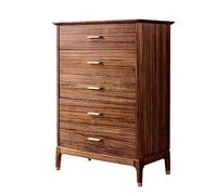 LICONG-2020 Tiroirs de Coffre Commode à 5 tiroirs for Chambre Coucher, Commode de Grande capacité, Chevet, Armoire en Bois Massif avec poignée Laiton