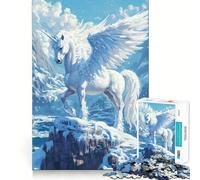 Licorne ailée en Hiver Puzzle de 1000 pièces pour Adolescents Stimulation Cognitive Amusant Emboîtement sûr Pas de pièces Qui se détachent Une façon captivante de Passer Le Temps Libre (38x26cm)