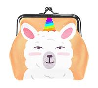 Licorne Alpaga Llama Portefeuilles en Cuir PU pour Femmes Mini Boucle Porte-Monnaie pour Filles