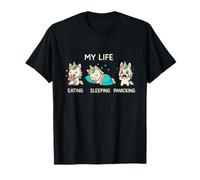 Licorne Amusante Ma Vie Mangeant endormi Panique Mignon Kawaii T-Shirt