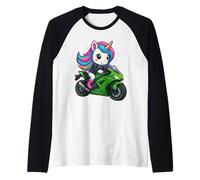 Licorne amusante - Moto pour garçons, filles, hommes, femmes, enfants et adultes Manche Raglan