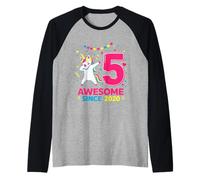 Licorne Amusante pour 5e Anniversaire Manche Raglan