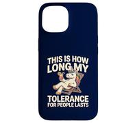 Licorne Amusante « This is How Long My Tolerance for People Lasts » Coque pour iPhone 15