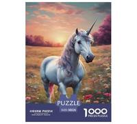 Licorne and Fleur Puzzle 1000 Pièces Adultes intéressant Puzzles 1000 Pièce Peinture Art Cadeau 38x26cm/1000pcs