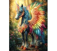 Licorne Arc-en-Ciel 500 Pieces Casse-tête Amateur d'art en Carton Haute Qualité Animal de compagnies Difficile Niveau Expert Décoration Murale Cadeau Fête des Mères Haute Qualité 500 PCS