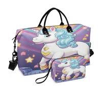 Licorne Arc-en-Ciel De Dessin Animé Sacs de Voyage Sac de Sport Sac à Main de W nd avec Trousse De Toilette pour Filles Hommes