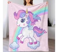 Licorne arc-en-ciel de dessins animés Couverture Polaire Jeté Doux Flanelle Couverture 3D Impression Microfibre Pour Canapé Et Lit Pour Adultes Et Enfant Décoratif Rester Chaud 60x80inch(150x200cm)