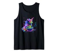 Licorne arc-en-ciel mangeant des ramen dans une tasse à thé Débardeur