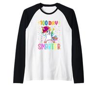 Licorne Arc-en-Ciel pour 100e Jour d'école 100 Jours Manche Raglan