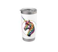 Licorne arc-en-ciel tolérance liberté amour LBGTQ+ CSD cheval Gobelet isotherme en acier inoxydable double paroi