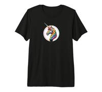 Licorne Arc-en-Ciel tolérance liberté Amour LBGTQ+ CSD Cheval T-Shirt Haut de Gamme