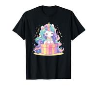Licorne Assise sur Un Cadeau géant - Licorne de Noël T-Shirt