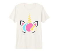 Licorne avec Fleurs et Feuilles - Art Minimaliste T-Shirt Haut de Gamme