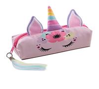 Licorne avec oreilles et corne Trousse scolaire queue arc-en-ciel Sac a Crayon Trousse de toilette Trousse Plumier Organisateur Garçons Fille, Unicorn [008]