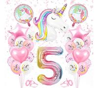 Licorne Ballon Anniversaire 5 an Fille, 1er Anniversaire, Filles Rose Énorme Licorne Ballon, 5 Numéro Ballon Licorne, Happy Birthday Decoration, Feuille Ballons Licorne pour Anniversaire Fille