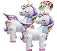 Licorne Ballon Debout - 2 Pièces D'aluminium 3D pour Décoration de Fête Anniversaire - Cartoon Licorne