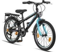 Licorne Bike Carter Premium Mountainbike Shimano,Pouce:20;Couleur:Noir/Bleu