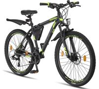 Licorne Bike Effect Premium Mountainbike cadre aluminium Shimano,pouce:26.00;Couleur:Noir/Lime (2xDisc-Brake)
