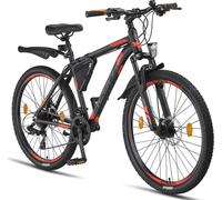 Licorne Bike Effect Premium Mountainbike cadre aluminium Shimano,Pouce:26.00;Couleur:Noir/Orange (2xDisc-Brake)