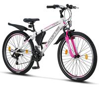 Licorne Bike Guide Premium Mountainbike Shimano,Couleur:Blanc/Rose;Pouce:26