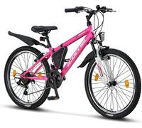 Licorne Bike Guide Premium Mountainbike Shimano,Couleur:Rose/Blanc;Pouce:24