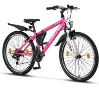 Licorne Bike Guide Premium Mountainbike Shimano,Couleur:Rose/Blanc;Pouces:26