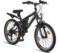 Licorne Bike Guide Premium Mountainbike Shimano,Pouce:20;Couleur:Noir/Bleu/Lime