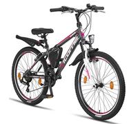 Licorne Bike Guide Premium VTT en 20, 24, 26 pouces pour filles, garçons, hommes et femmes - 21 vitesses (50,8 cm, 18 vitesses) (anthracite/rose, 24)