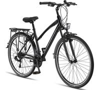 Licorne Bike L-V-ATB Premium Trekking Bike en 28 pouces - vélo pour hommes, garçons, filles et femmes - dérailleur Shimano 21 vitesses - vélo de ville - vélo homme