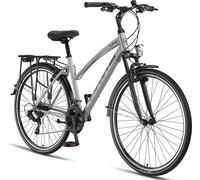 Licorne Bike L-V-ATB Premium Trekking Bike en 28 pouces - vélo pour hommes, garçons, filles et femmes - dérailleur Shimano 21 vitesses - vélo de ville - vélo homme