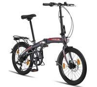 Licorne Bike Phoenix 2D 20 Pouces Aluminium Pliable Vélo à Frein à Disque Homme Femme 7 Vitesses Pignon Vélo de Ville Cadre en Aluminium