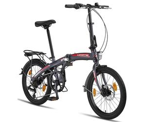 Licorne Bike Phoenix 2D 20 Pouces Aluminium Pliable Vélo à Frein à Disque Homme Femme 7 Vitesses Pignon Vélo de Ville Cadre en Aluminium