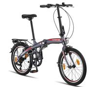 Licorne Bike Phoenix Vélo Pliable en Aluminium pour Homme et Femme avec dérailleur à 7 Vitesses - Cadre en Aluminium - Couverture StVZO - Feu Avant et arrière