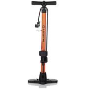 Licorne Bike Pompe à pied Bike, pieds pliables, pompe à vélo avec grand manomètre pour indiquer la pression, double tête adaptée à toutes les valves (valve Dunlop, valve française, valve auto)(Orange)