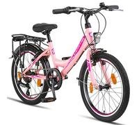 Licorne Bike Stella Premium City Bike 20 pouces 6 vitesses Vélo pour filles, hommes et femmes 21 vitesses Vélo urbain hollandais (Rose 20 pouces)..