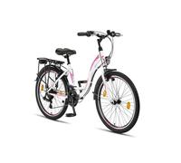 Licorne Bike Stella Premium City Bike 24,26 et 28 pouces - Vélo pour filles, garçons, hommes et femmes - Dérailleur Shimano 21 vitesses - Vélo hollandais, Garçon Femme, Blanc, 24