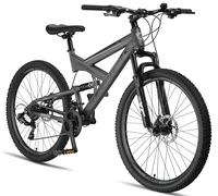 Licorne Bike Strong 2D Premium Mountain Bike 26, 27,5 et 29 pouces pour garçons, filles et hommes, freins disques avant et arrière, 21 vitesses, suspension complète