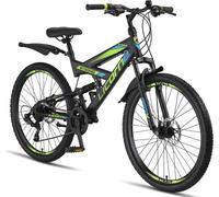 Licorne Bike Strong 2D Premium VTT Shimano,Couleur:Noir/Bleu/Lime;Pouces:26