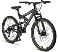 Licorne Bike Strong 2D Premium VTT Shimano,Couleur:Noir/Lime;Pouces:27.5