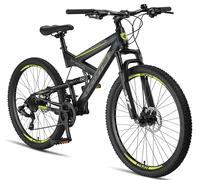 Licorne Bike Strong 2D Vélo Tout Terrain de qualité supérieure 27,5" pour garçon Fille Femme et Homme avec Frein à Disque Avant et arrière 21 Vitesses dérailleur Suspension complète
