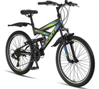 Licorne Bike Strong V Premium Mountainbike,Couleur:Noir/Bleu/Lime;Pouces:24