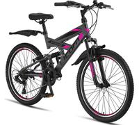 Licorne Bike Strong V Premium Mountainbike,Zoll:26;Farbe:Anthrazit/Rosa